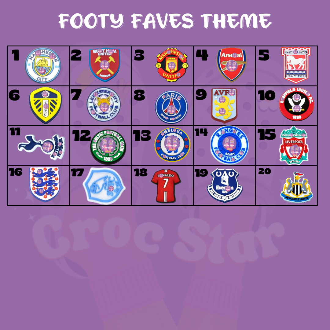 Footy faves Shoe Charms