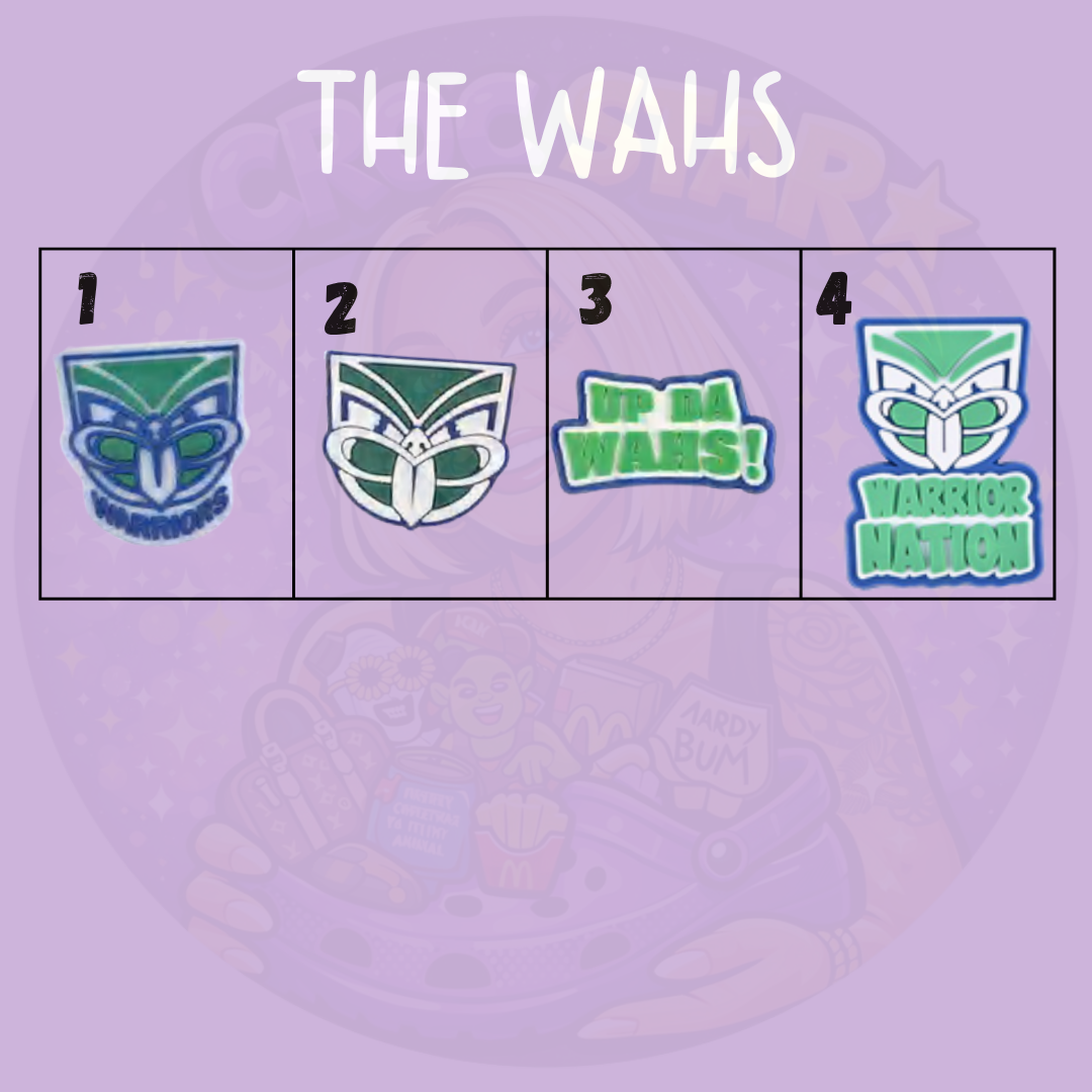 New Zealand Warriors Croc Charms – The Wahs Rugby League Shoe Charms