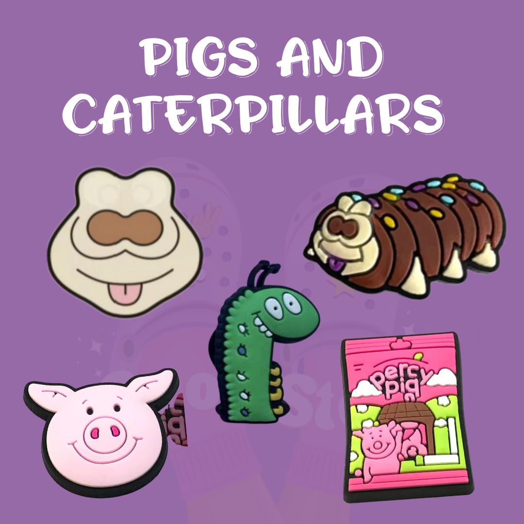 Pigs and Caterpillars Charms
