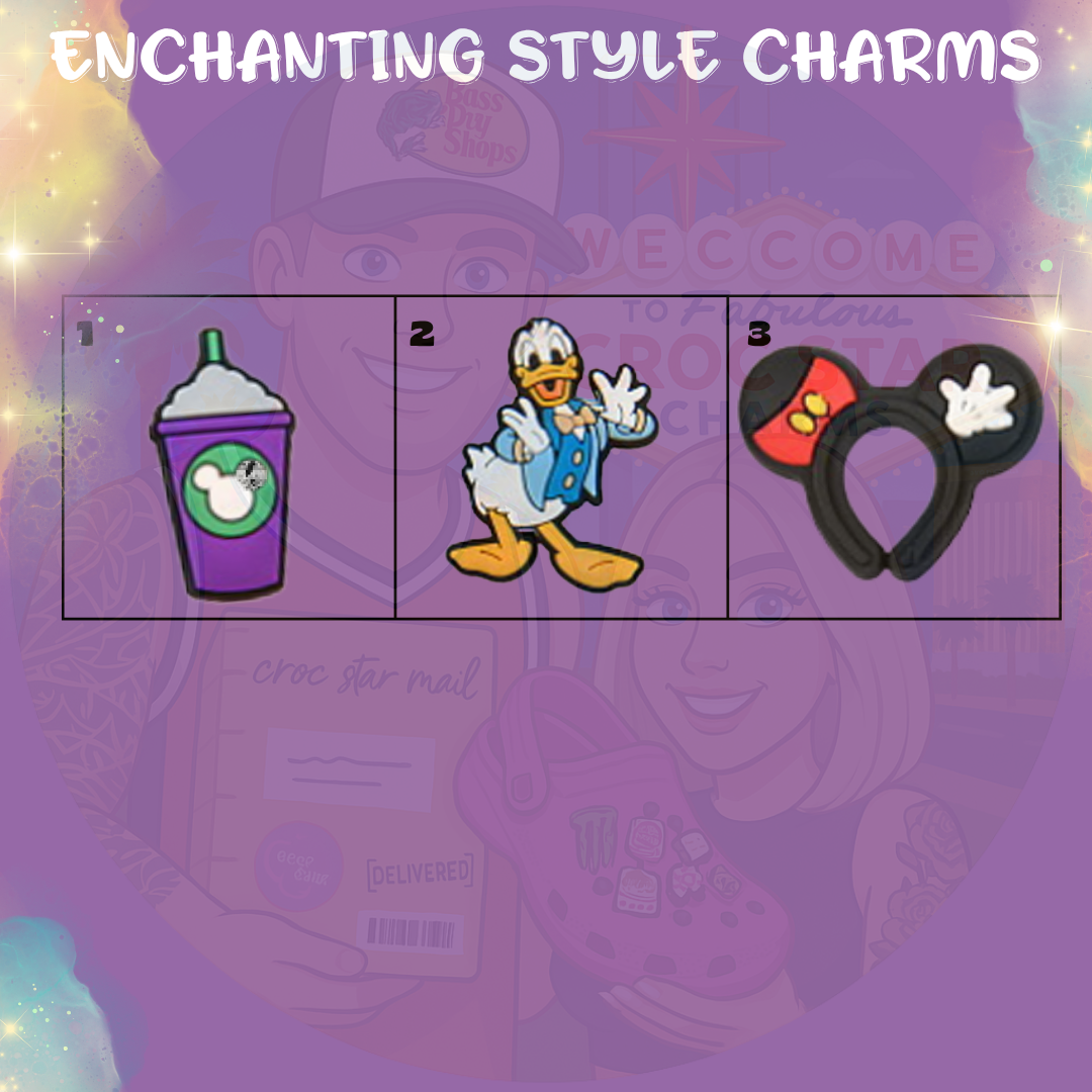 Fairy tale shoe charms for clogs – princess and castle-themed accessories with enchanted objects and magical designs – perfect for fantasy lovers and theme park outfits."