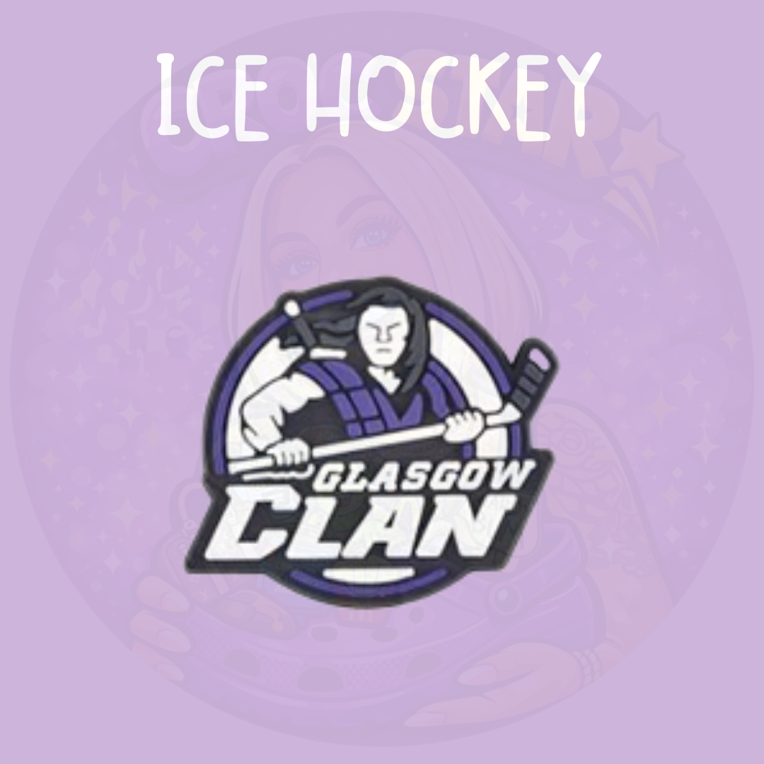 Glasgow Clan purple ice hockey croc charm