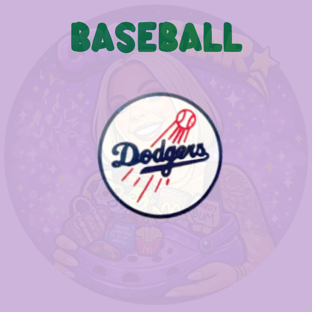 LA Dodgers blue and white baseball croc charm shoe accessory