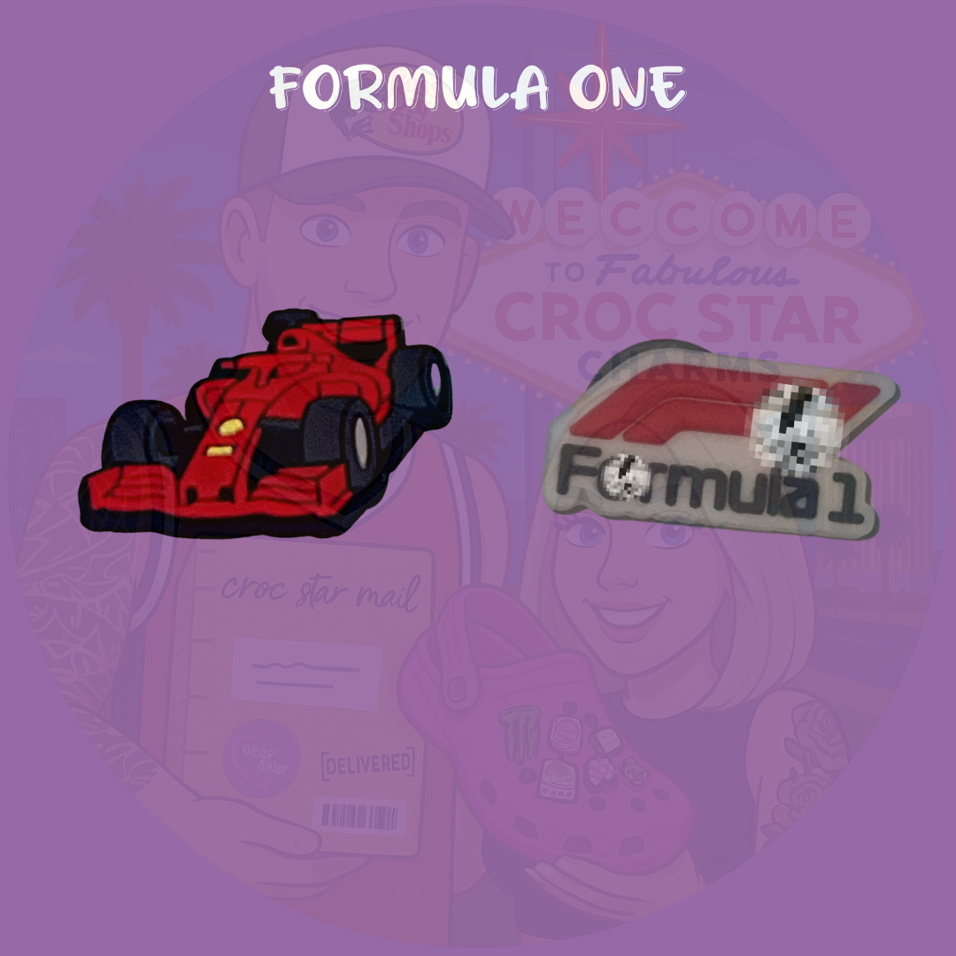 Racing-themed Croc charms set with car, flag, and helmet designs”
“Motorsport-inspired Croc charms on black and red Crocs shoes”
“Checkered flag and race car Croc charms flat lay – sporty designs”
“Car racing Croc charms set with flames and speedometer icons”
“Racing Croc charms gift set for motorsport and car enthusiasts”