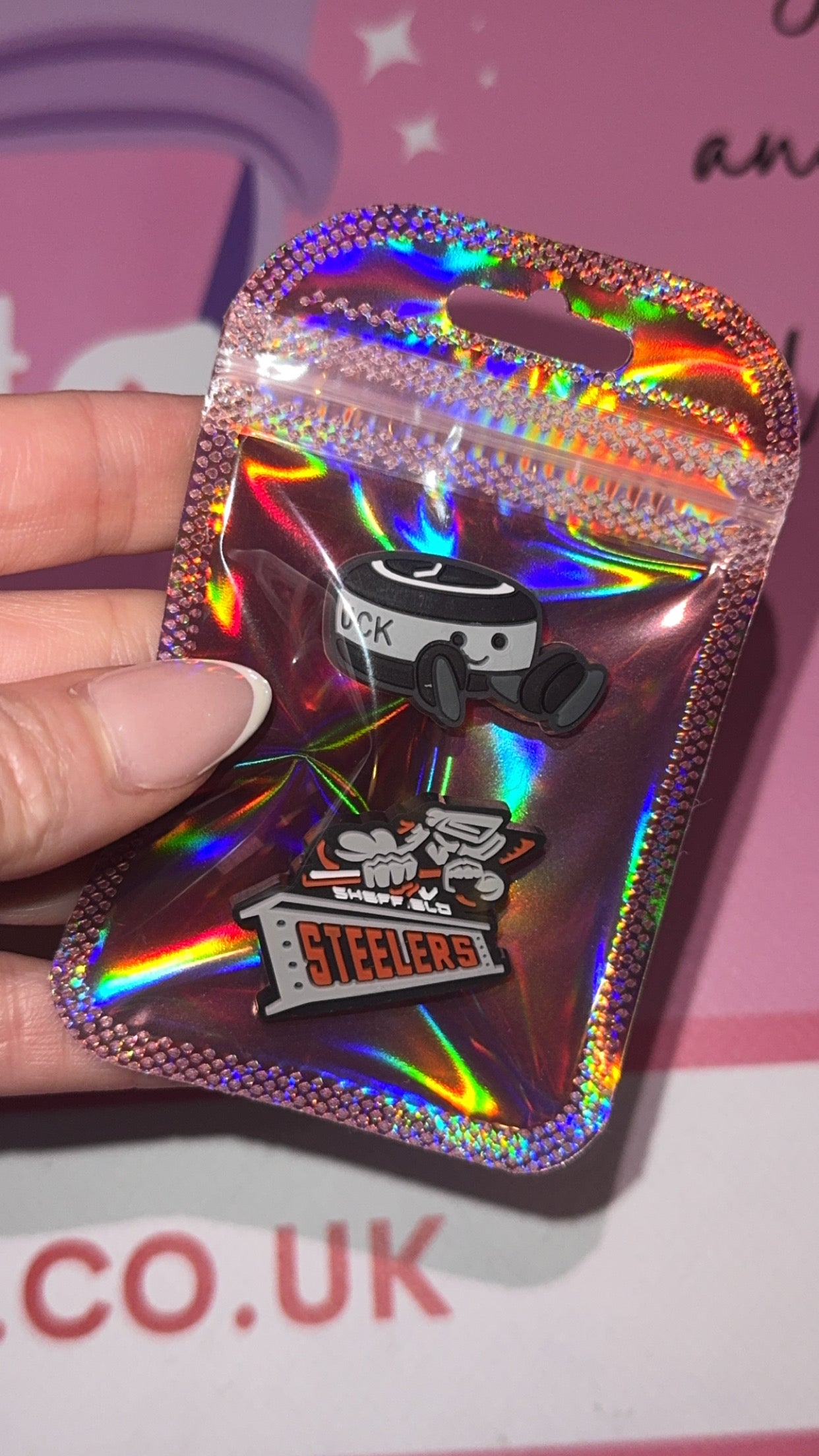Sheffield Steelers inspired Croc charms bundle of 2 hockey shoe charms