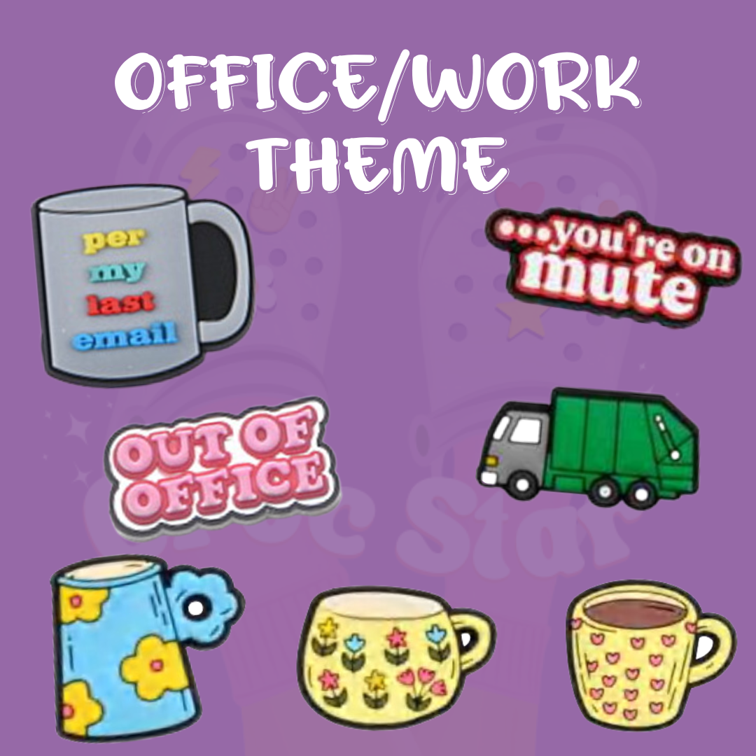 Office, work theme charms