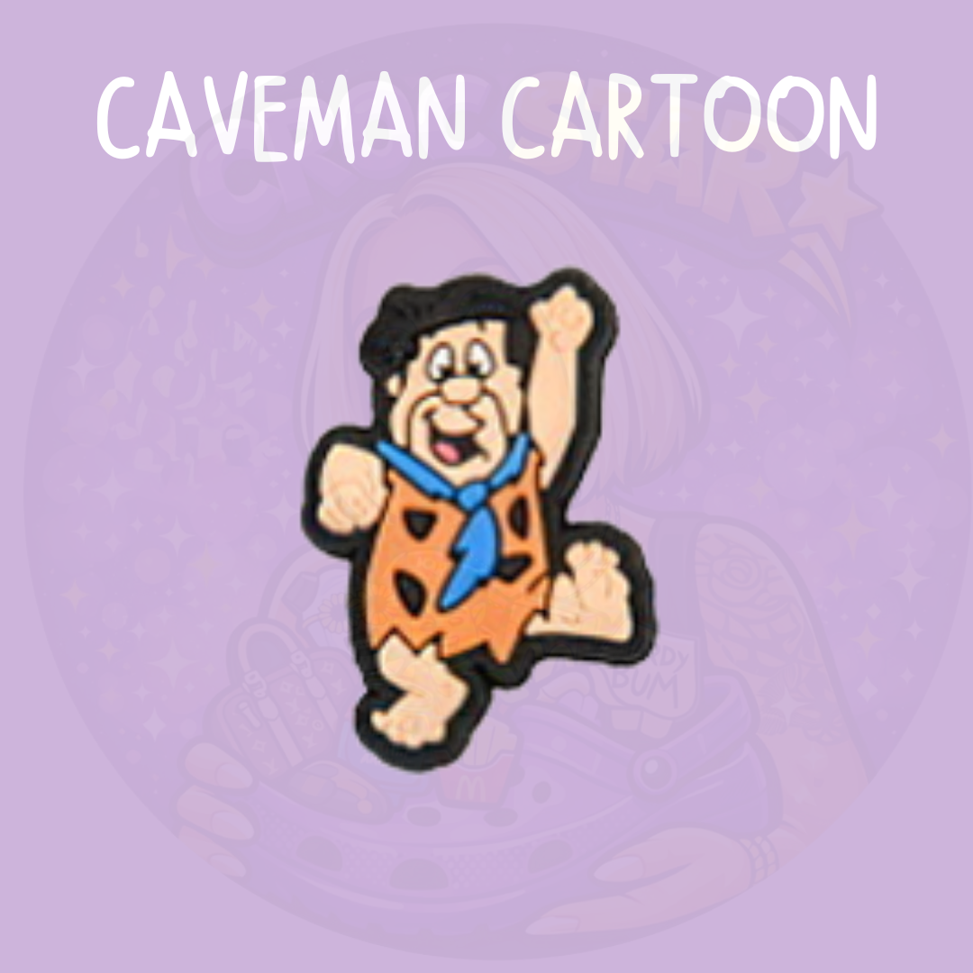funny stone age character croc charm