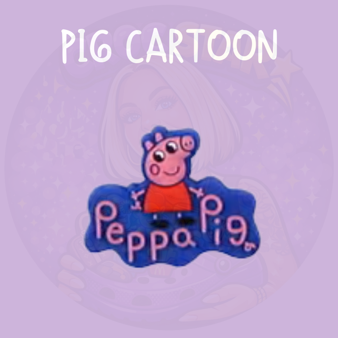 Pink cartoon pig croc charm accessory