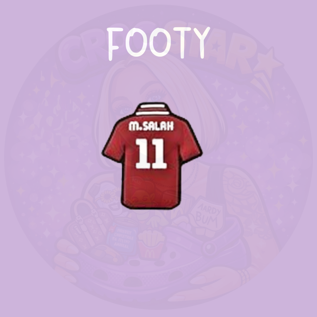 football jersey croc charm with number 11 design