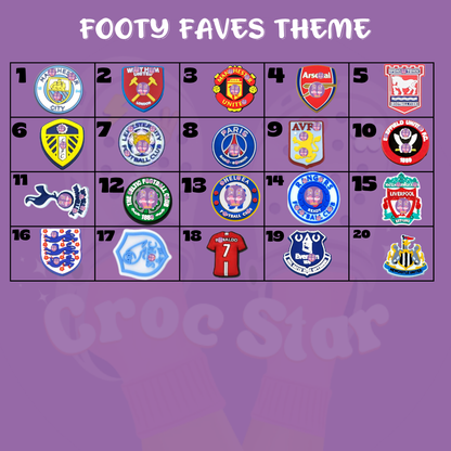 Footy faves Shoe Charms