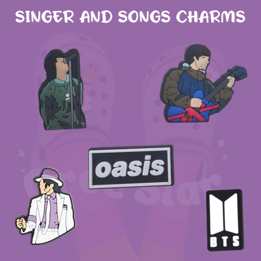 Singer and Songs shoe charms