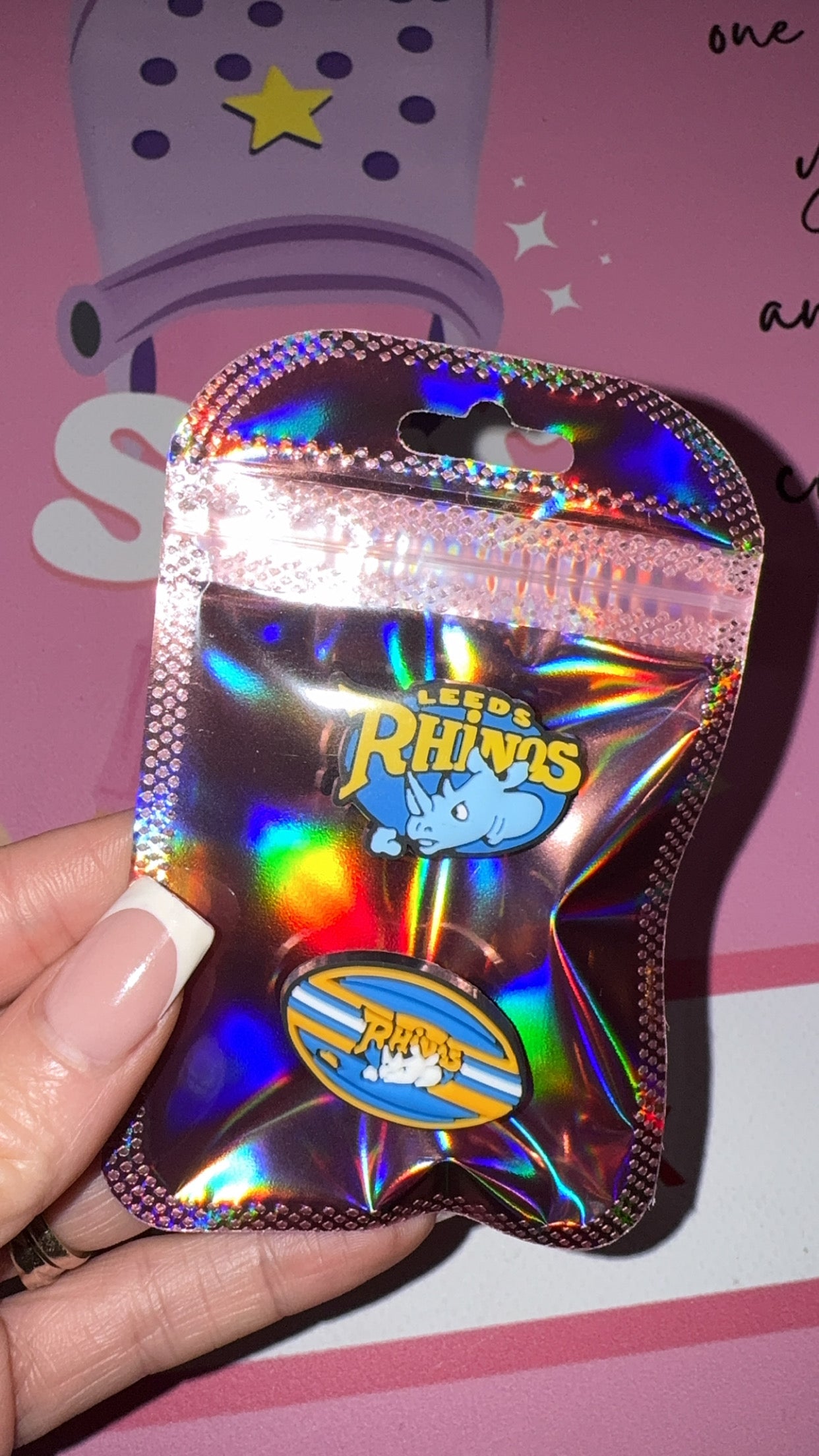 Leeds Rugby Inspired Croc Charm – Blue & Yellow Rhino Style Shoe Charm – Yorkshire Sports Fan Clog Accessory