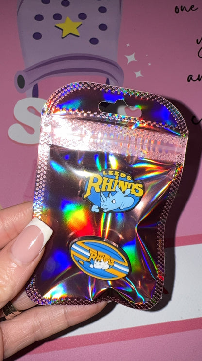 Leeds Rugby Inspired Croc Charm – Blue & Yellow Rhino Style Shoe Charm – Yorkshire Sports Fan Clog Accessory