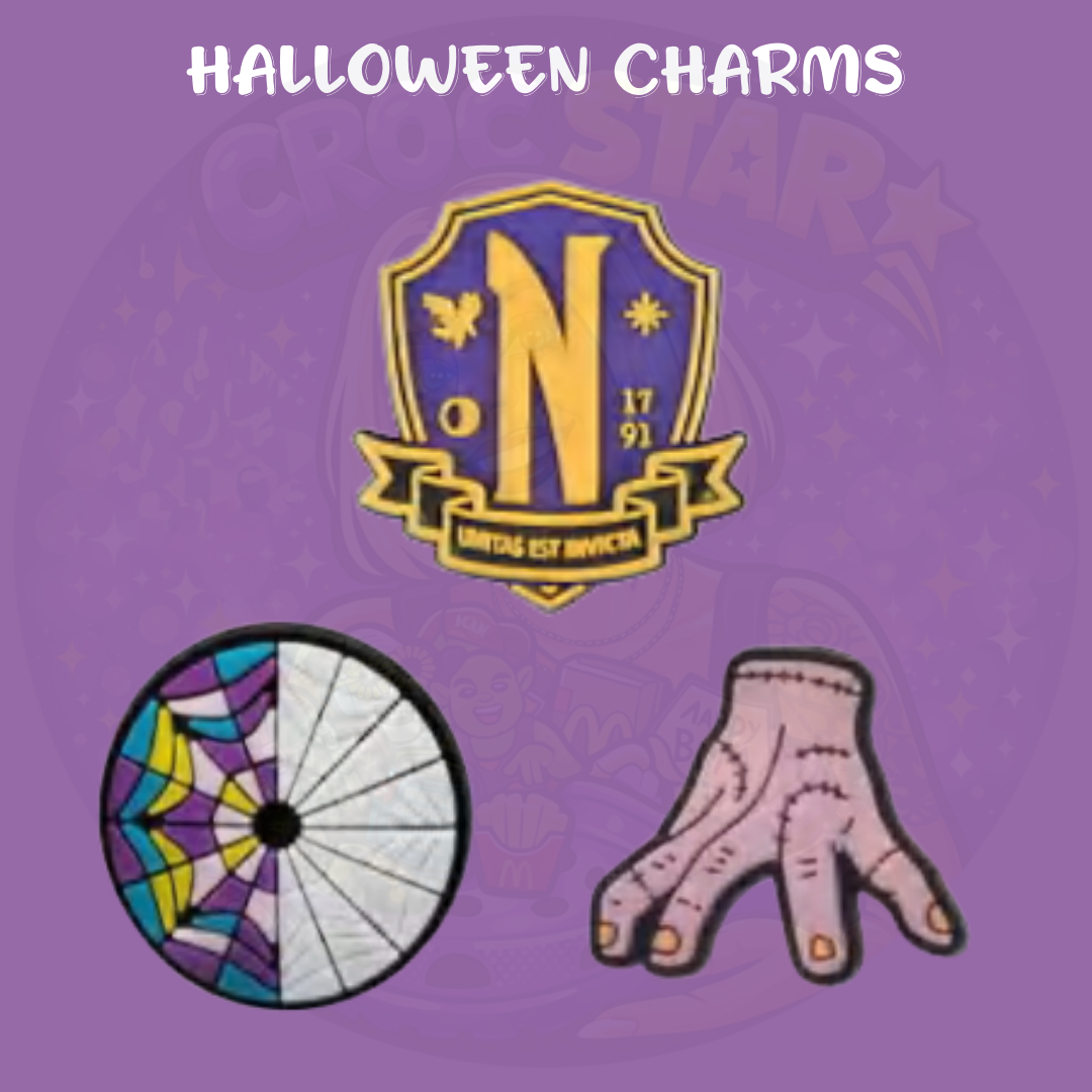 Goth school girl inspired croc charms collection