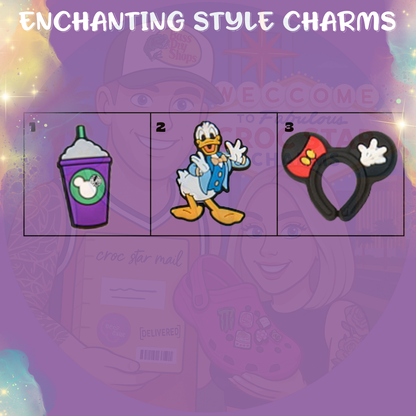 Fairy tale shoe charms for clogs – princess and castle-themed accessories with enchanted objects and magical designs – perfect for fantasy lovers and theme park outfits."