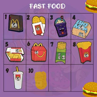 “Fast food-themed Croc charms set with burger, fries, and drink designs”
“Foodie Croc charms on red and yellow Crocs shoes”
“Burger and fries Croc charms close-up – snack shoe accessories”
“Fast food Croc charms flat lay – fries, soda cup, and burger designs”
“Cute fast food Croc charms gift set for Croc lovers and food fans”