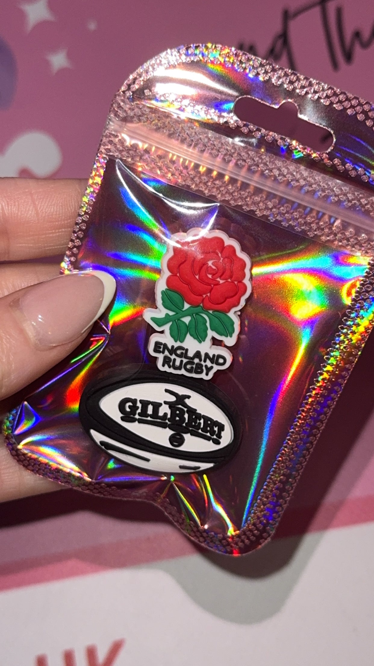 England rugby inspired Croc charm rugby fan shoe accessory