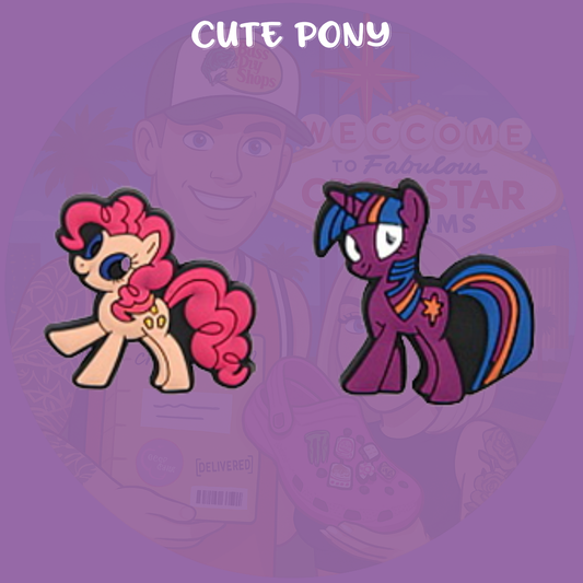 pony shoe charms, cartoon shoe charms, rainbow clog charms, cute croc charms, kawaii shoe charms, pastel accessories, pony inspired croc charms, kids croc charms, magical shoe charms, fantasy croc accessories
