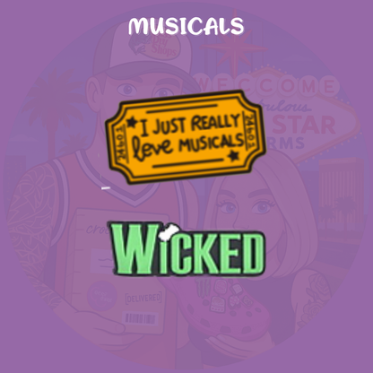 Musical theatre-themed Croc charms set with masks, notes, and microphone designs”

“Broadway-inspired Croc charms on black and gold Crocs shoes”

“Theatre and music Croc charms flat lay – spotlight, ticket, and mask designs”

“Drama and performance Croc charms gift set for theatre lovers”

“Stage-themed Croc charms with glitter and gold accents”