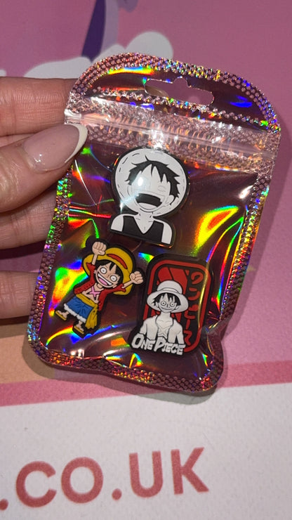 Pirate anime clog accessories bundle of 3 charms