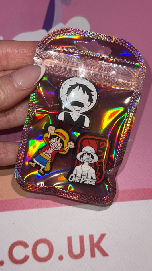 Pirate anime clog accessories bundle of 3 charms