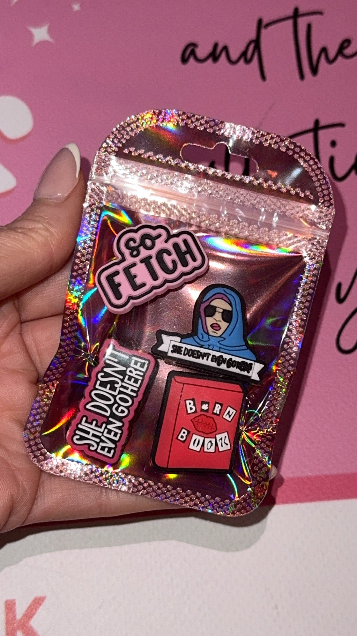 Mean Girls inspired Croc charms bundle of 4 pink shoe charms