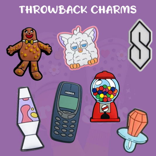 Throwback shoe charms
