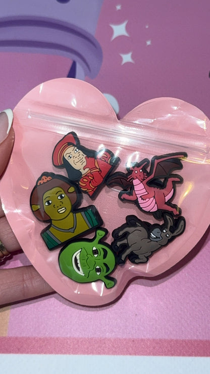 Shrek themed Croc charms bundle of 5 ogre inspired shoe charms