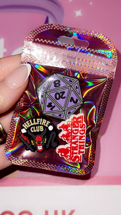 Stranger Things Inspired Croc Charms Bundle of 3 – Retro 80s TV Shoe Charms for Clogs | Horror Sci-Fi Themed Accessories