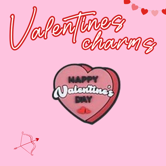Valentine’s Day heart shaped Croc charm accessory in pink and red, perfect shoe decoration for Crocs and seasonal gifts