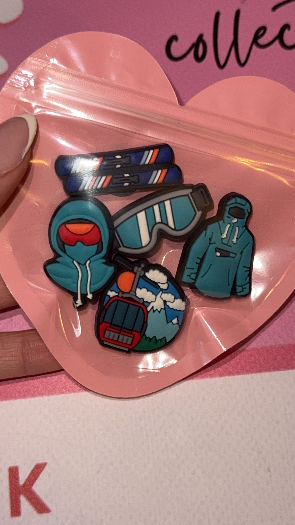 Winter sports Croc charms bundle of 5 ski themed shoe charms