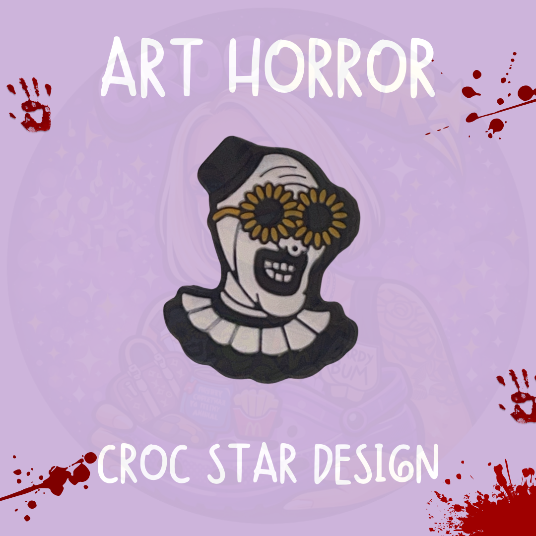 Art the Clown inspired horror croc charm