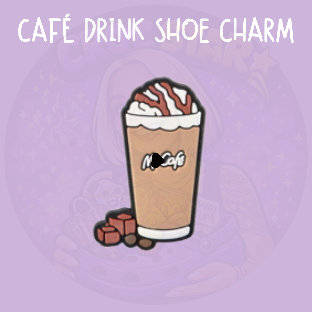 Hot coffee croc charm with whipped cream topping