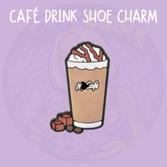 Hot coffee croc charm with whipped cream topping