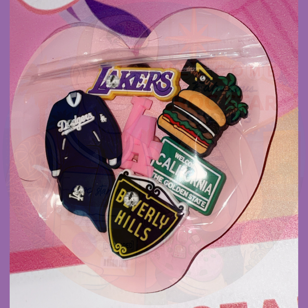 Assorted croc charms collection pack and bundle pack for shoes with colourful decorative shoe charms, themed charms for Crocs™, sandals and footwear accessories, fun and trendy charms set for kids and adults, mixed design croc shoe accessories with hearts, stars, emojis, animals and seasonal motifs, premium collectible pack of shoe charms ideal for personalization, gift set, bulk croc charms bundle with high-quality silicone decorative pieces, fashionable footwear decorations for summer, holiday, party and 