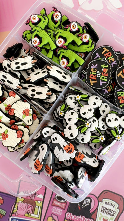Collection of cute spooky Halloween shoe charms