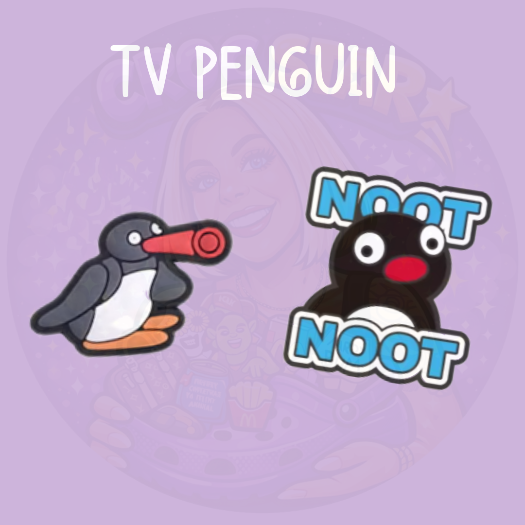 penguin croc charm inspired by clay style cartoon penguin