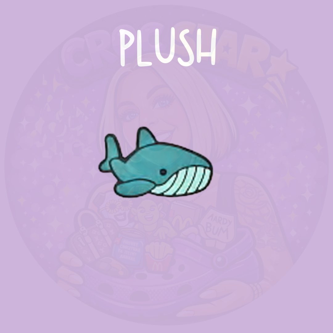 blue whale croc charm with rounded cute features