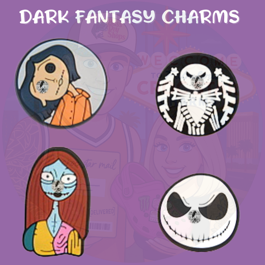 Halloween-themed Croc charm featuring spooky and fun designs like ghosts, pumpkins, and bats — festive shoe accessory for the spooky season.