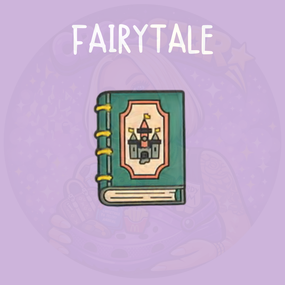 magical storybook croc charm with aesthetic details