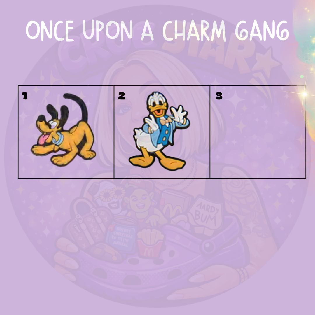 Nostalgic cartoon Croc charms featuring a mischievous dog and classic sailor duck character designs