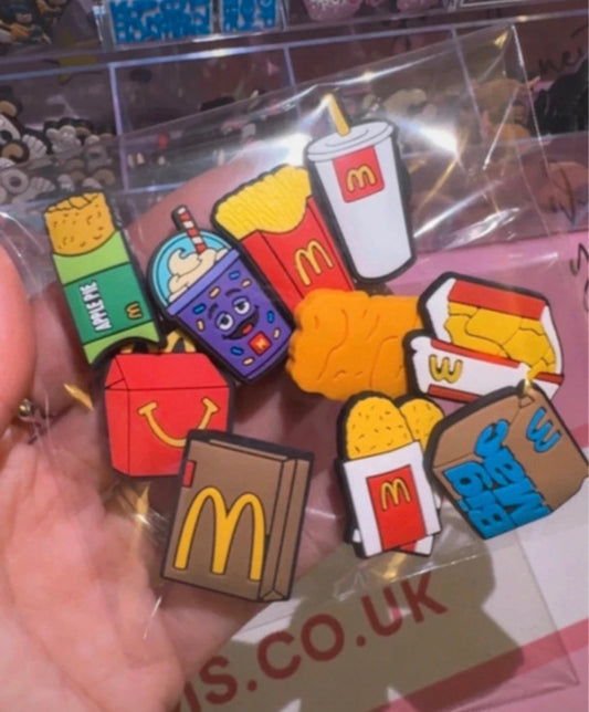McDonalds style shoe charms set for crocs accessories