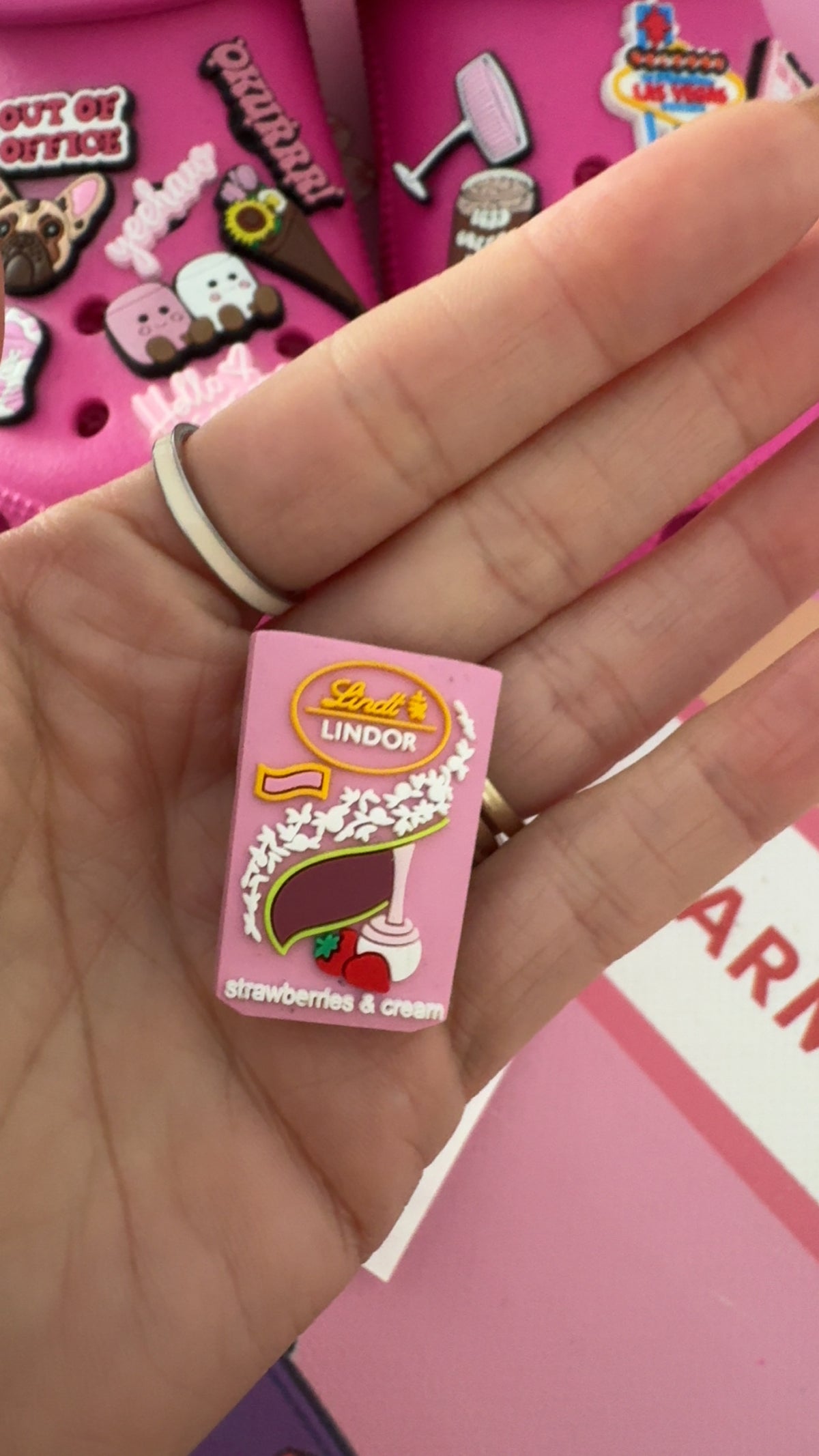 Four piece festive confectionery shoe charm set