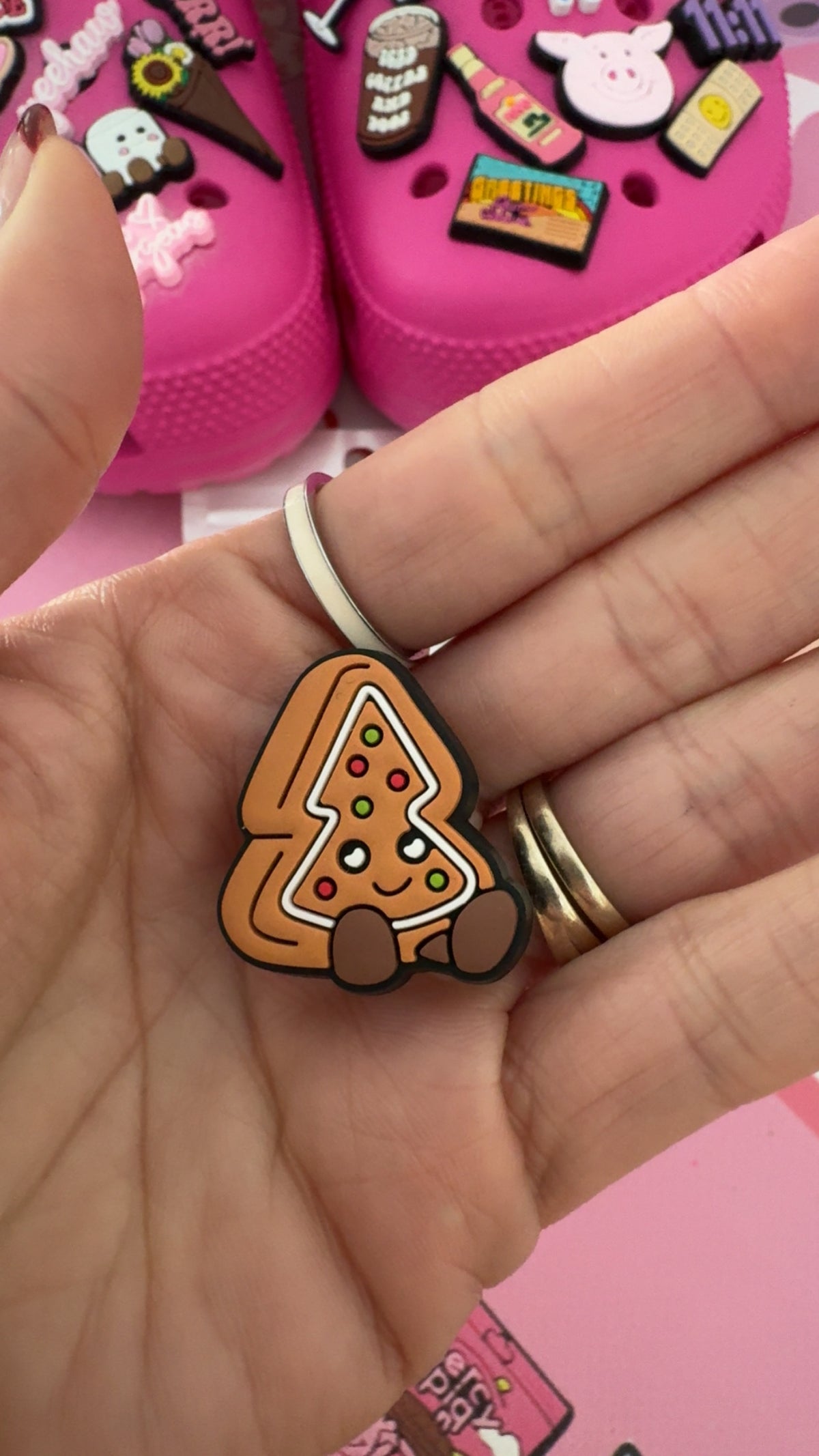 Cute Christmas tree character shoe charm