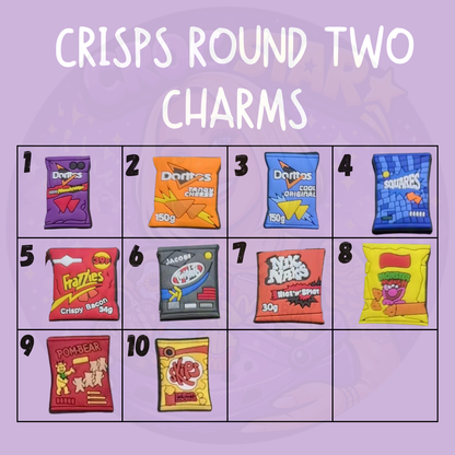 British crisp and snack themed shoe charms