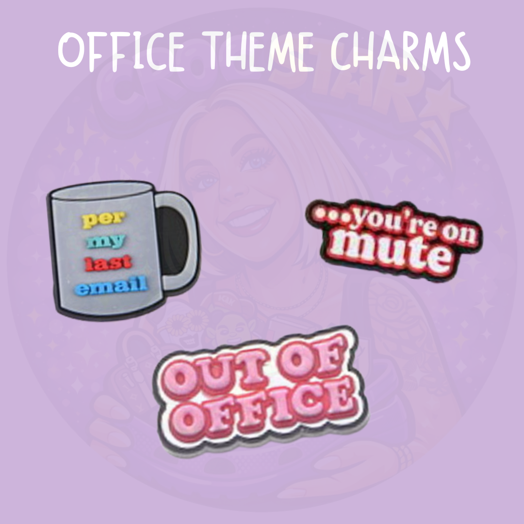 Funny office croc charm for work themed clogs
