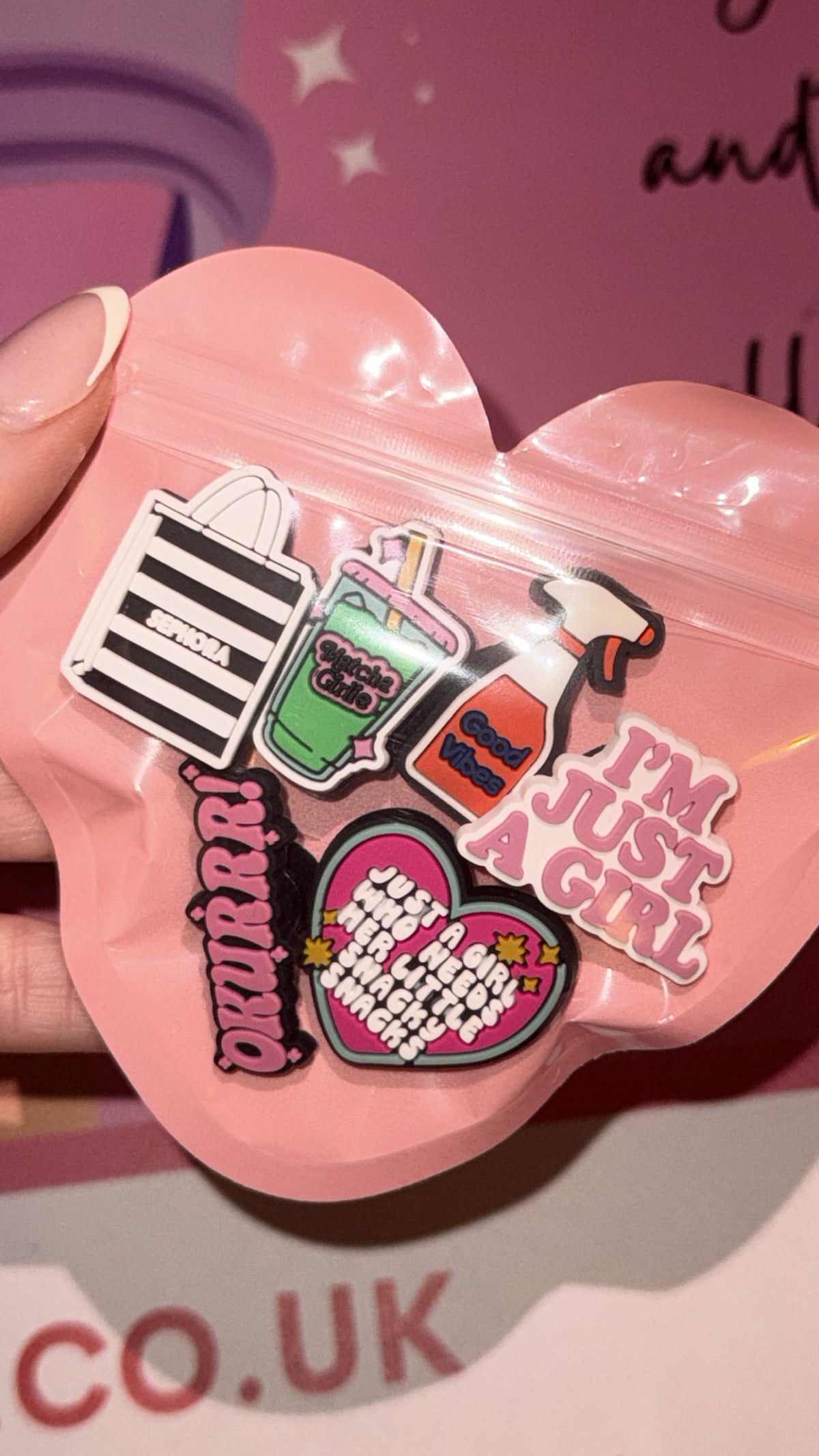 Girlie Vibes bundle of 6 cute croc charms
