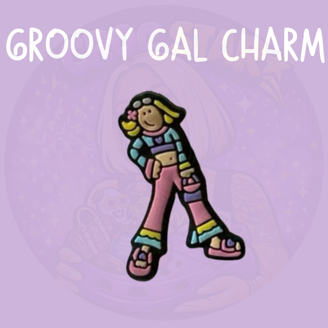 Groovy Girl retro pop croc charm for clogs