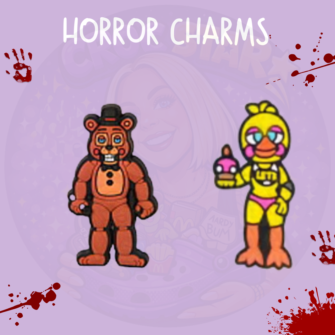 Horror animatronic inspired shoe charm with spooky game design five nights at freddys