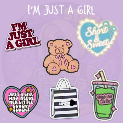 I'm Just a Girl cute girly croc charms collection
