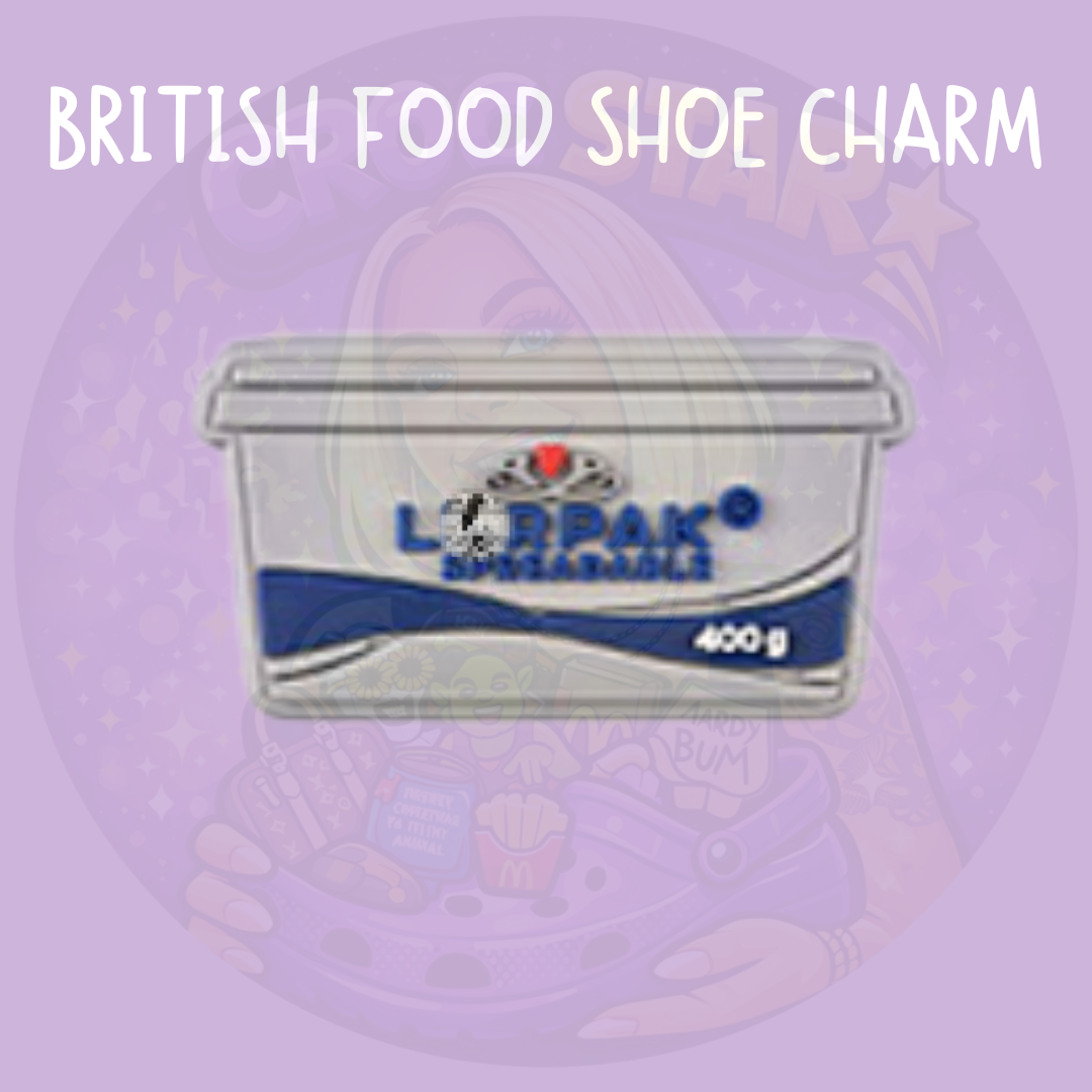Lurpak butter Croc charm featuring a butter tub design for food lovers